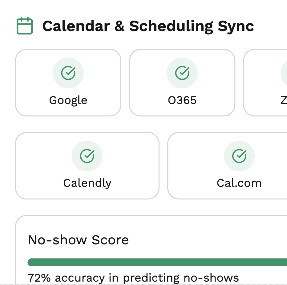 Calendar and scheduling sync interface